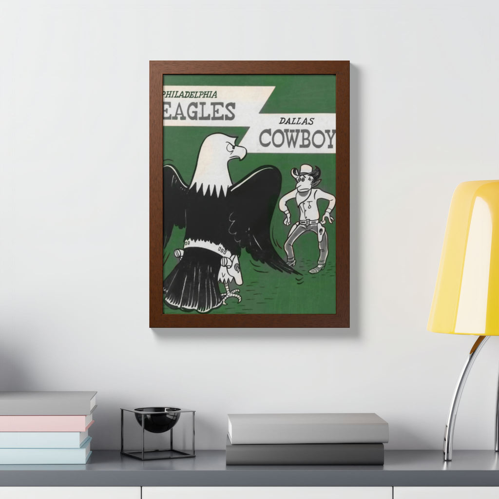 Vintage Eagles Dallas Framed Poster — Vintage Philadelphia Eagles vs Dallas Cowboys Game Art