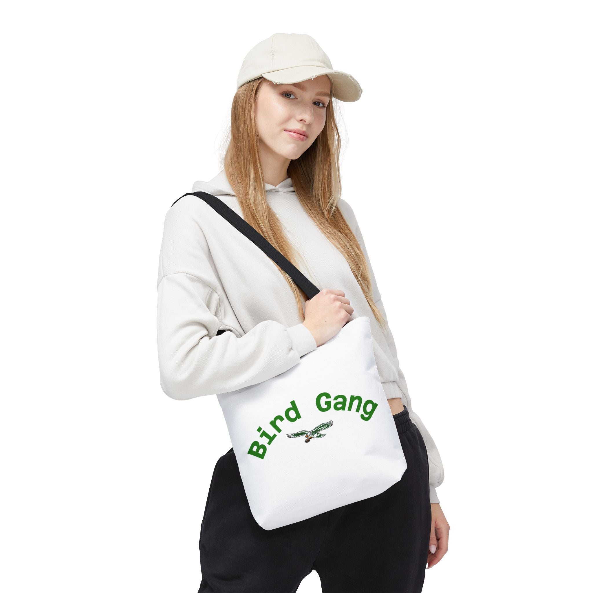 Bird Gang Tote Bag — Cute Green Bird Graphic Canvas Tote