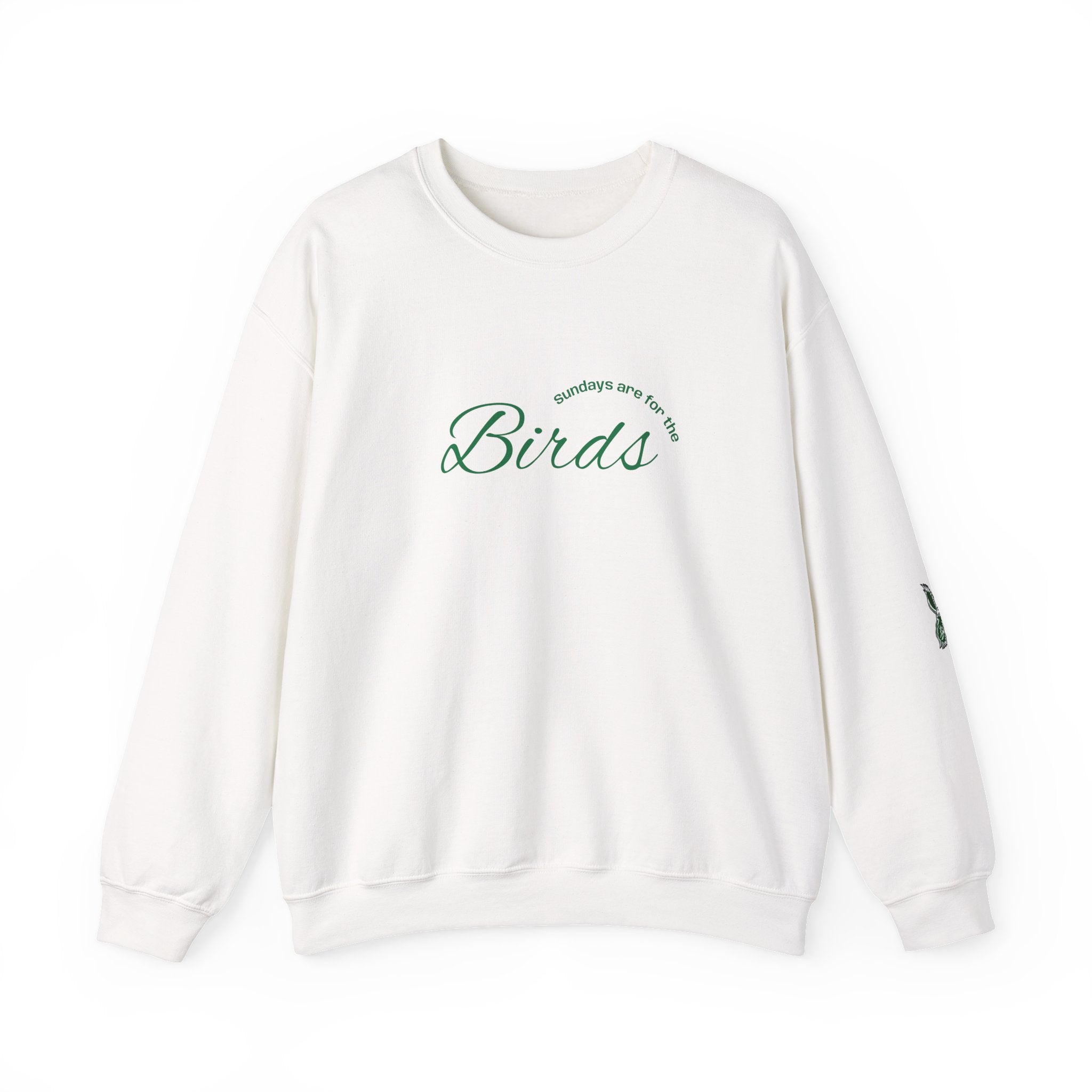 Birds Script Crewneck Sweatshirt — Minimal Nature-Inspired Pullover