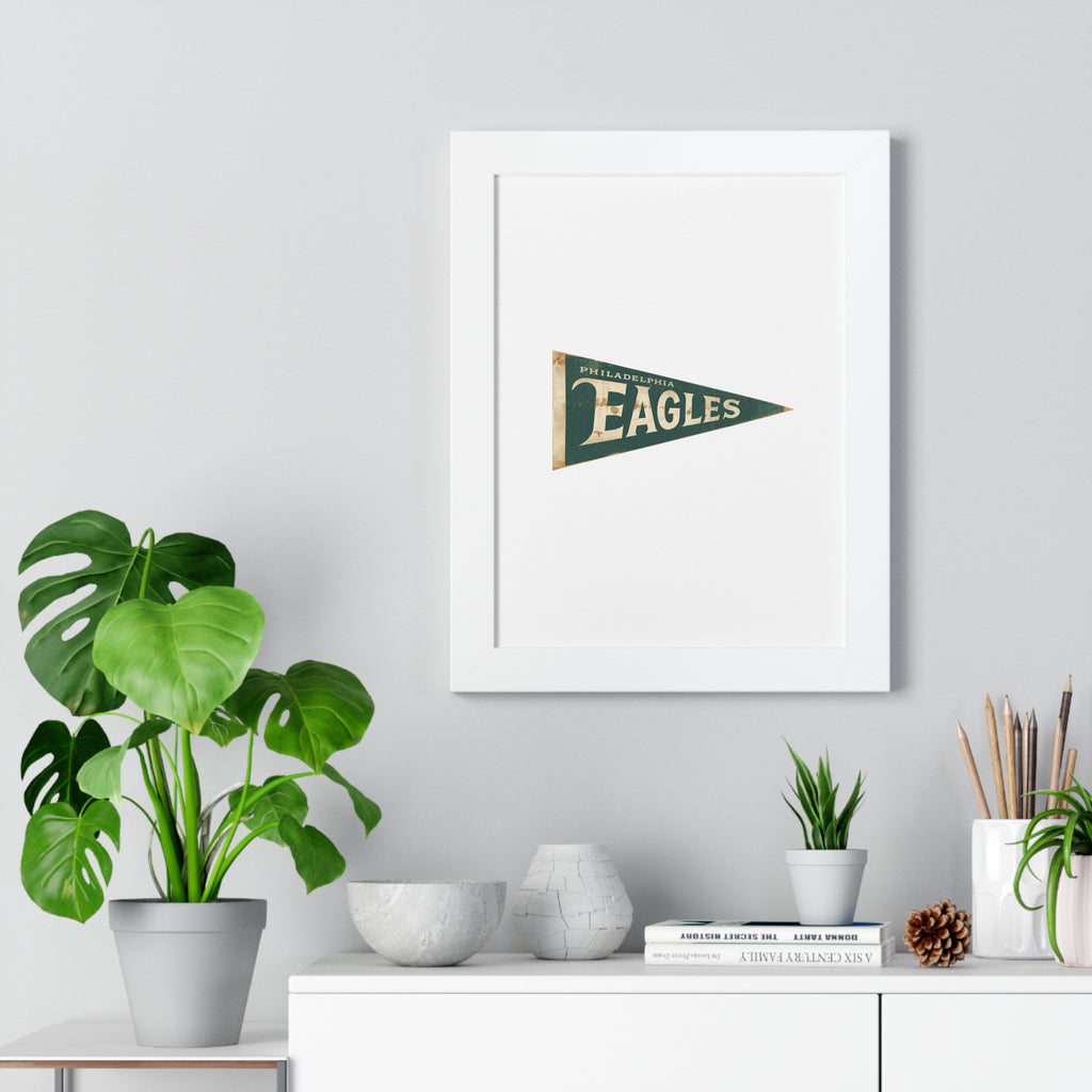 Philadelphia Birds Framed Poster — Vintage Philadelphia Eagles Pennant Wall Art