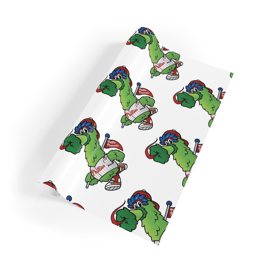 Phillies Phanatic Wrapping Paper Roll — Holiday Gift Wrap with 'Naughty' Grinch Pattern