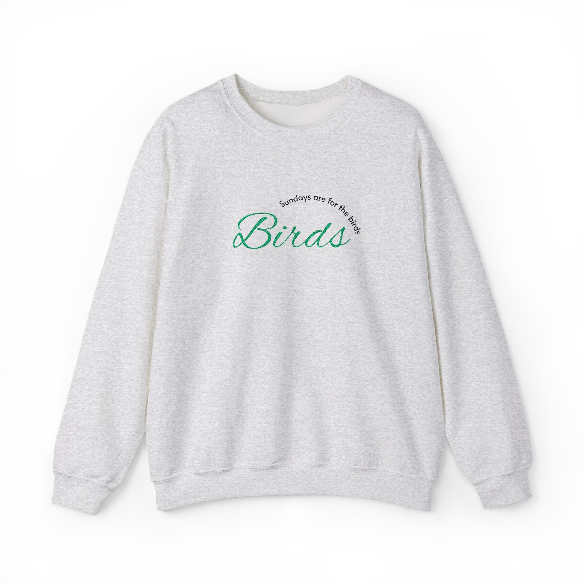 Birds Quote Crewneck Sweatshirt — 'Birds' Script Design, Cozy Nature-Inspired Pullover