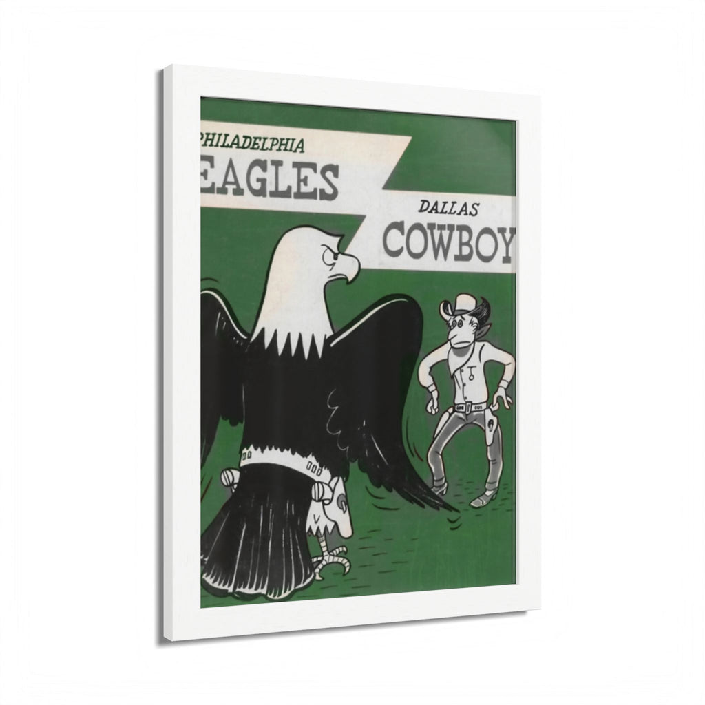 Vintage Eagles Dallas Framed Poster — Vintage Philadelphia Eagles vs Dallas Cowboys Game Art