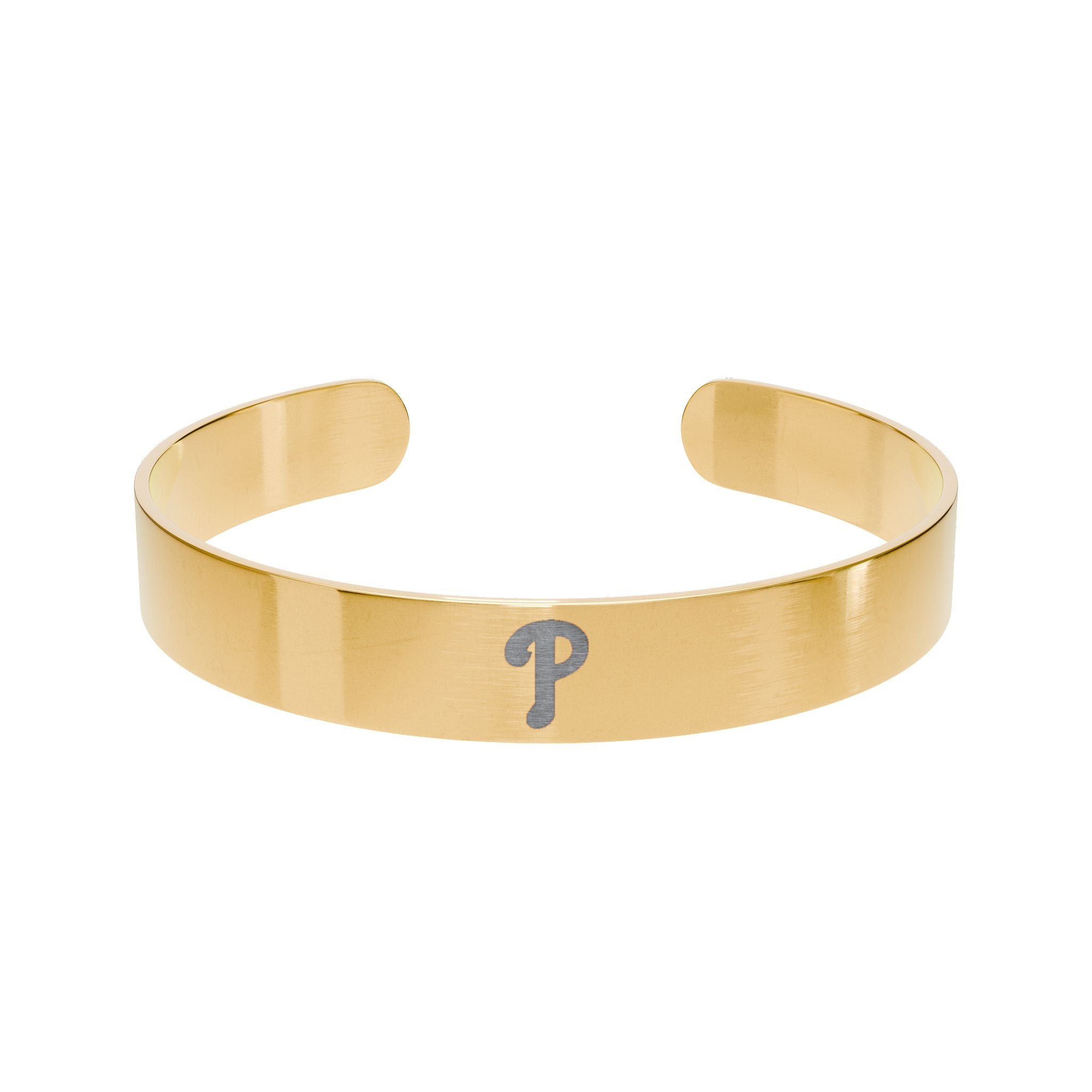 Engravable Gold Cuff Bracelet — Personalized Initial or Message