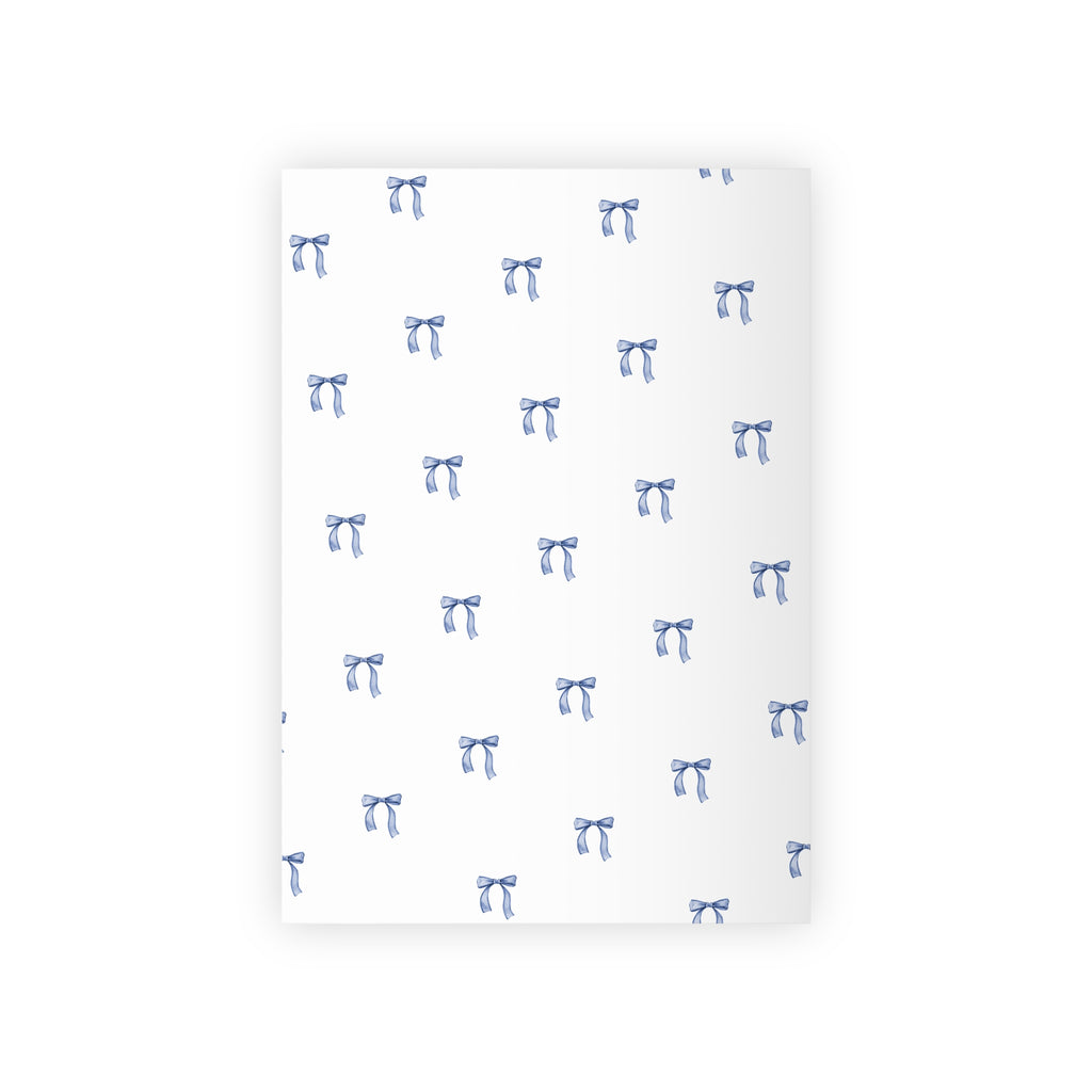 Blue Bow Gift Wrapping Paper Roll — Elegant Minimalist Present Wrap