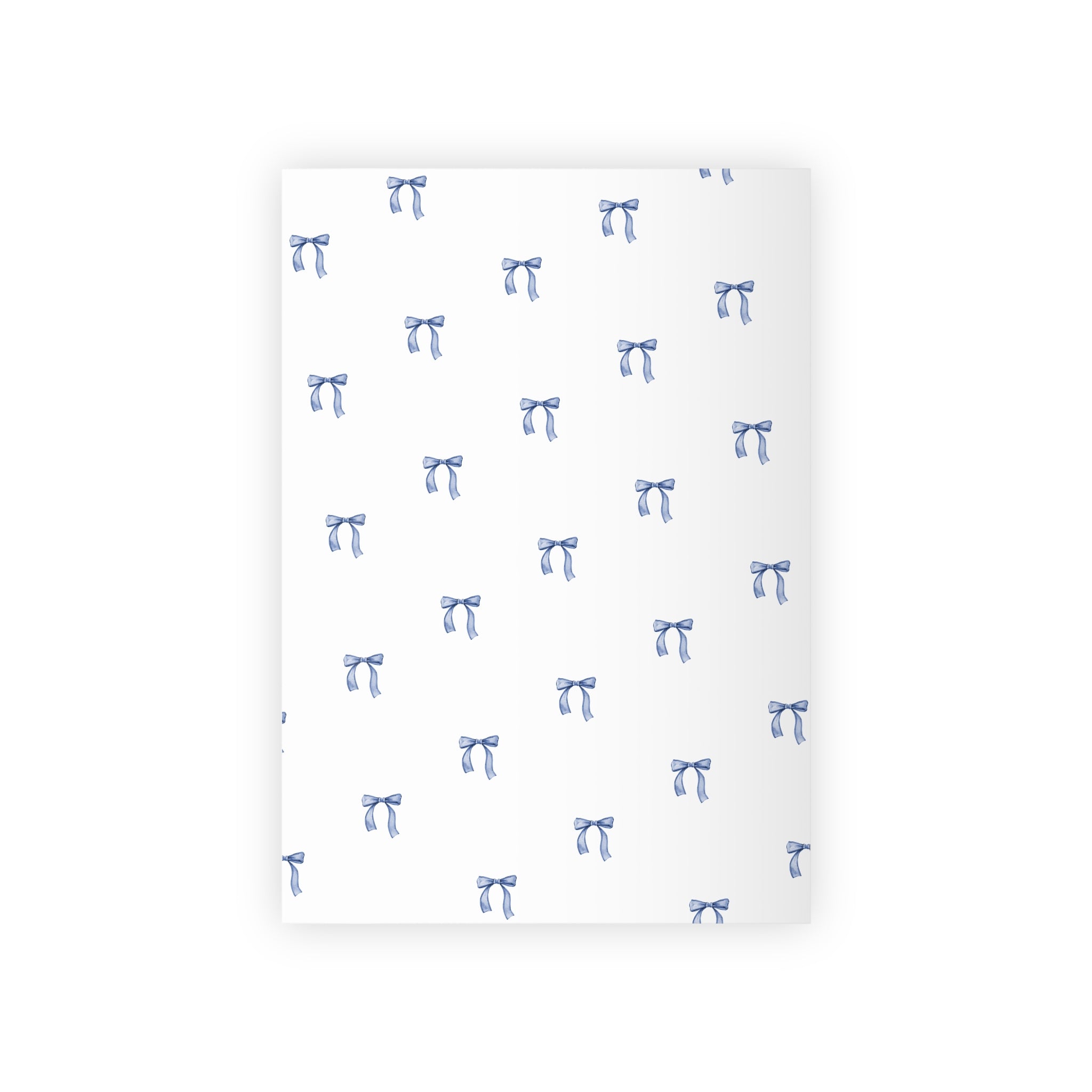 Blue Bow Gift Wrapping Paper Roll — Elegant Minimalist Present Wrap