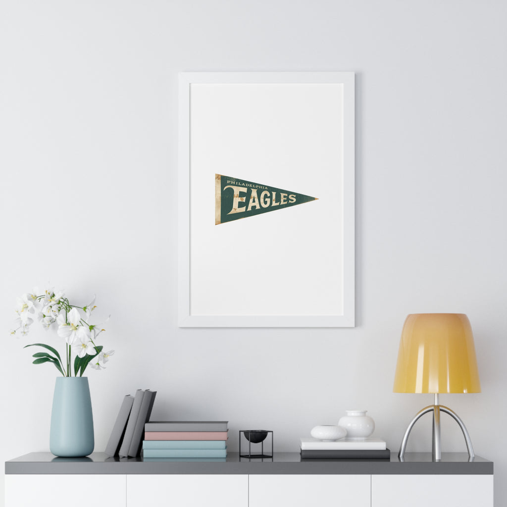 Philadelphia Birds Framed Poster — Vintage Philadelphia Eagles Pennant Wall Art