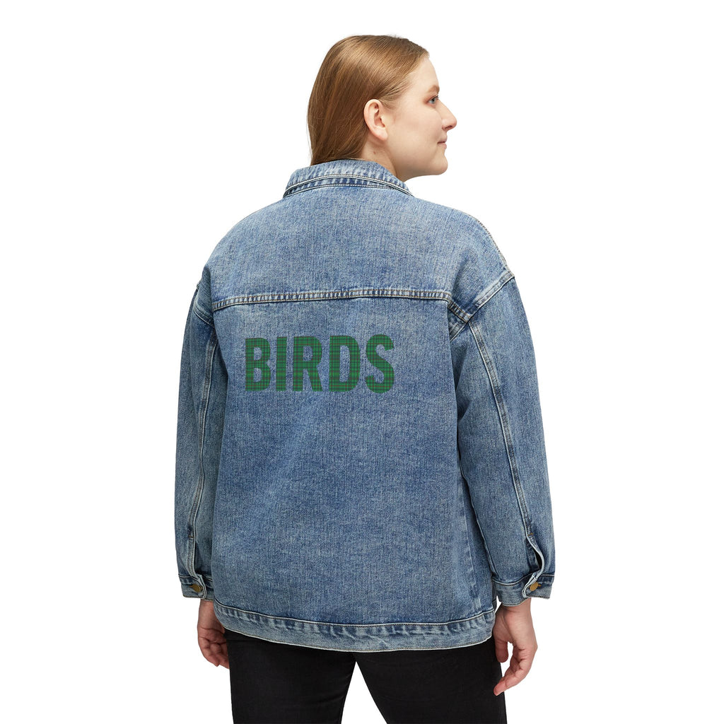 Denim Jacket — BIRDS Green Back Print
