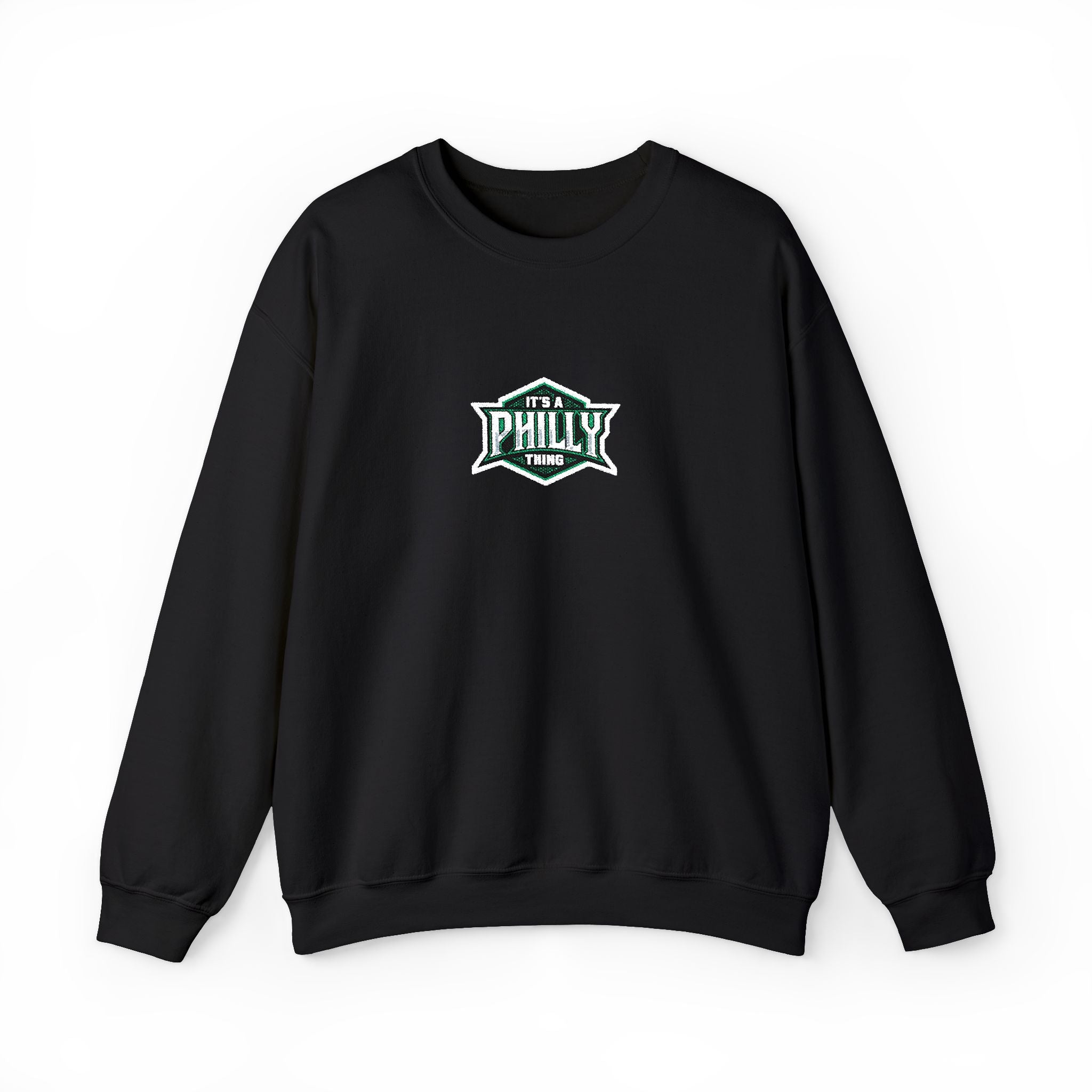 Crewneck Sweatshirt — 'Philly' Vintage Badge Logo, Retro Philadelphia Pride Pullover