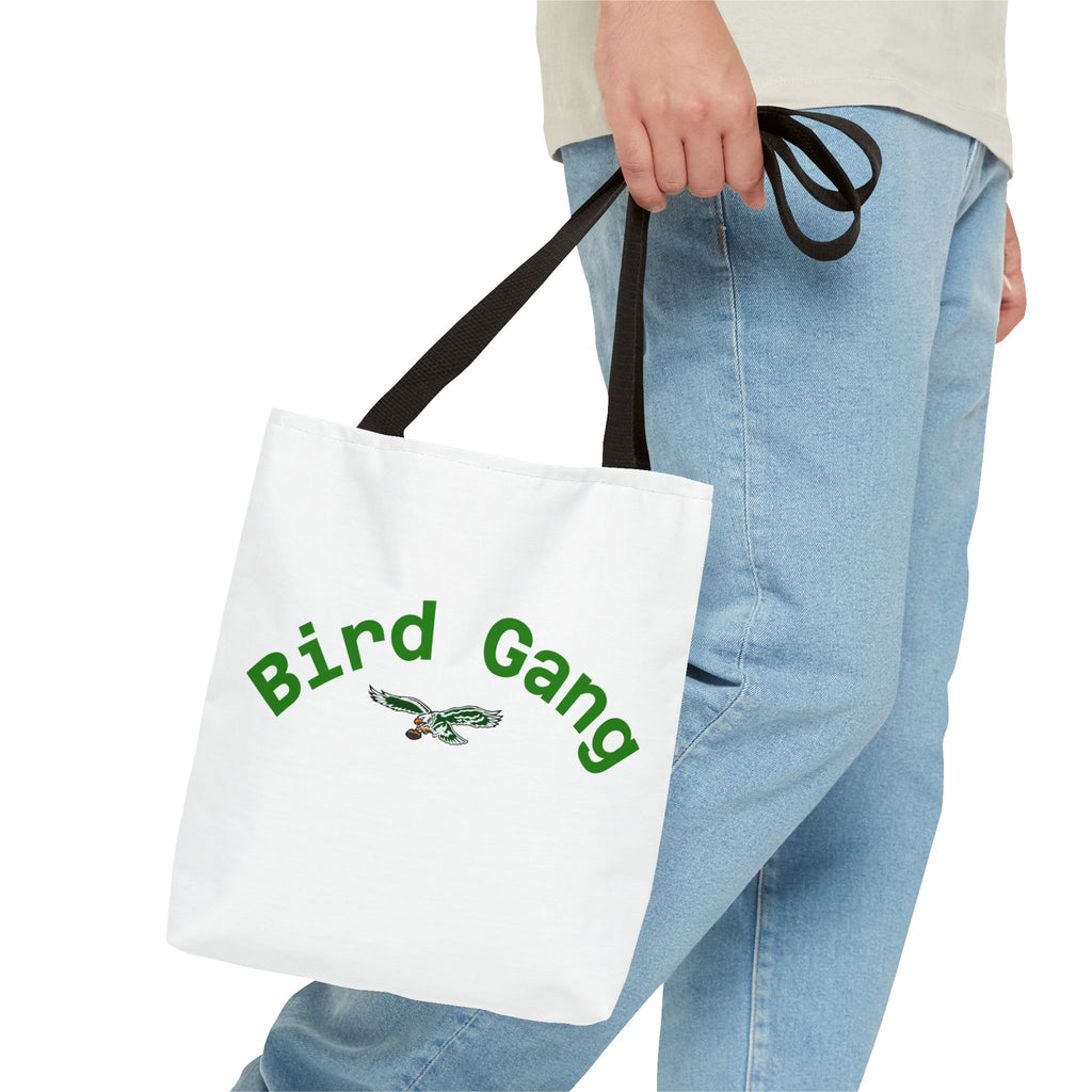 Bird Gang Tote Bag — Cute Green Bird Graphic Canvas Tote