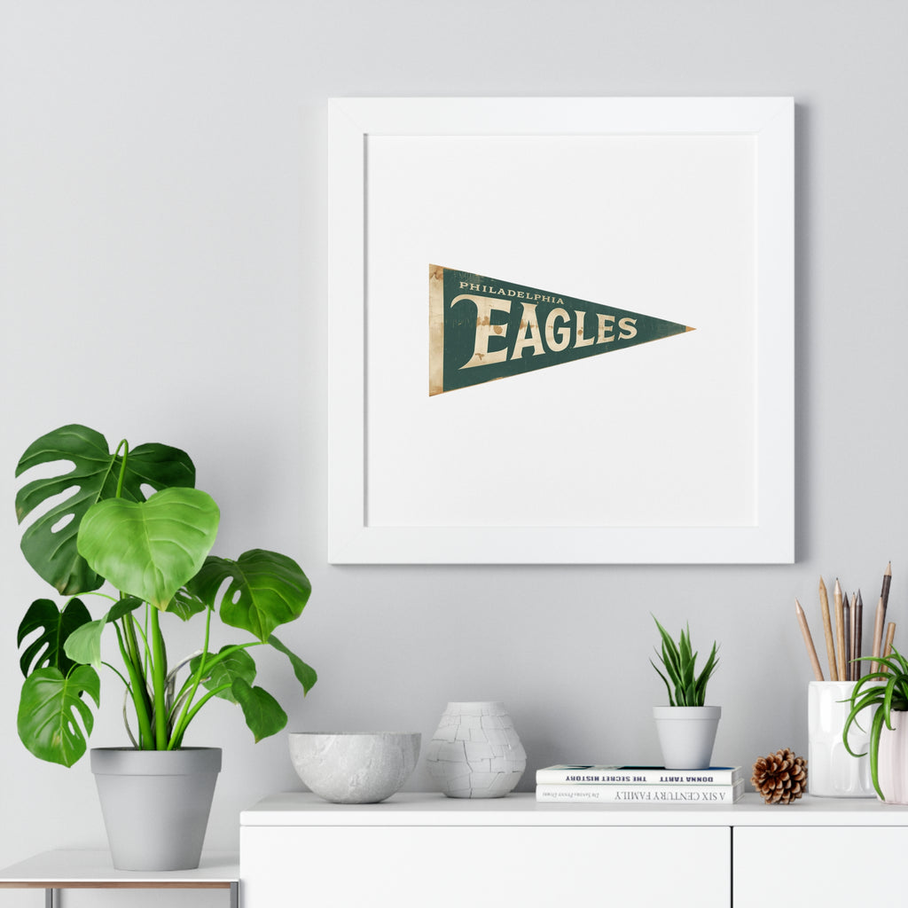 Philadelphia Birds Framed Poster — Vintage Philadelphia Eagles Pennant Wall Art