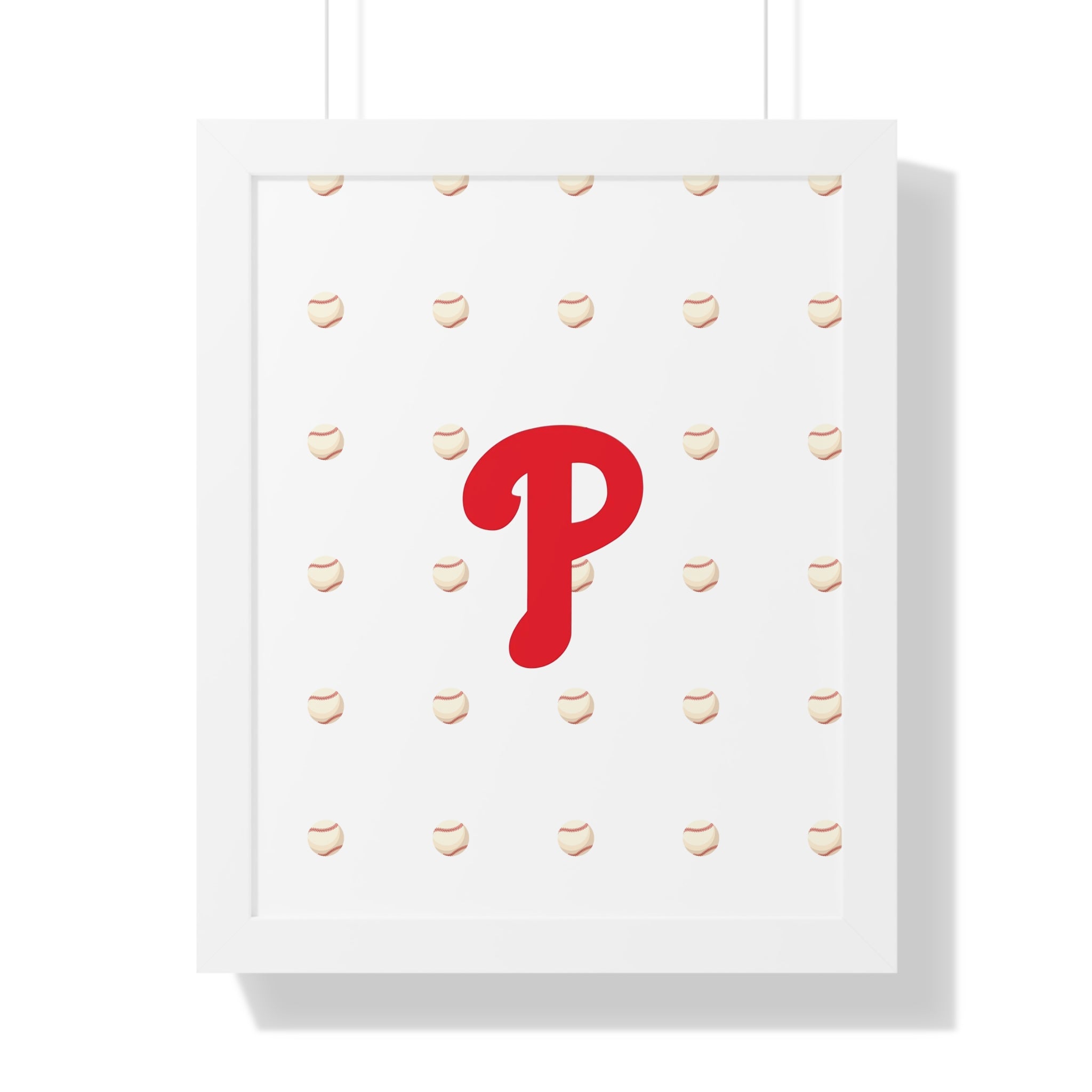 Philadelphia Phils  Framed Poster — Minimalist Red 'P' Wall Art