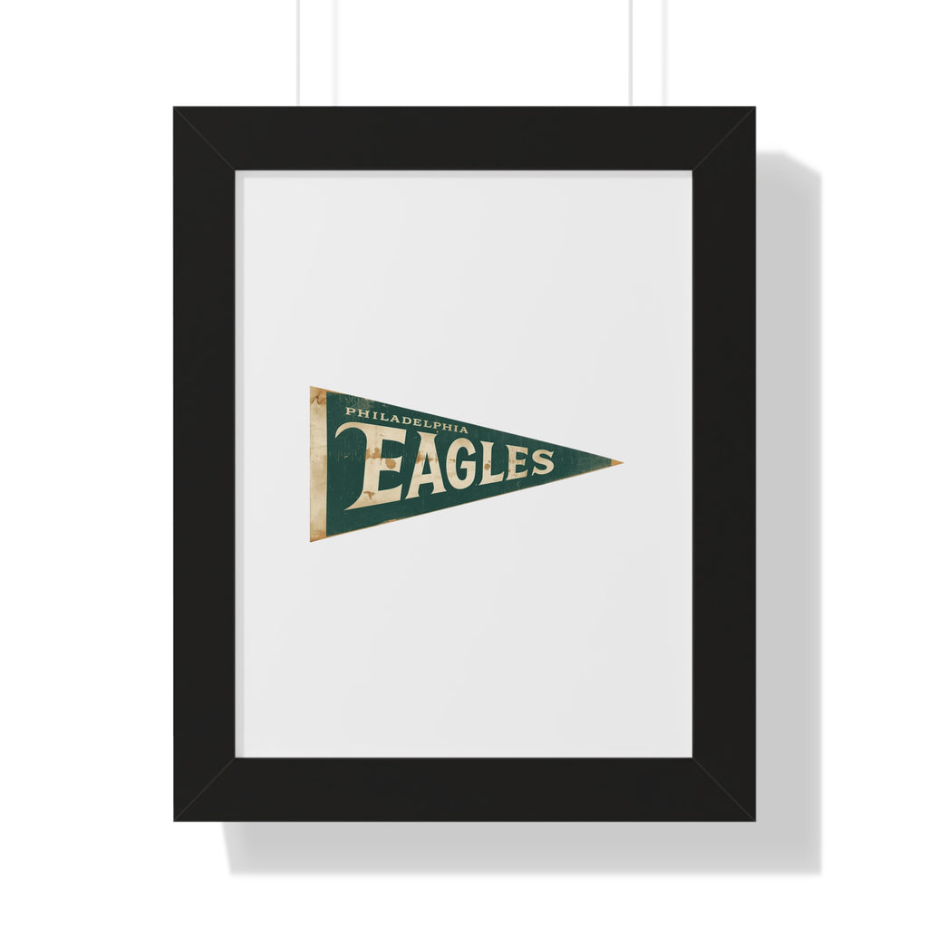 Philadelphia Birds Framed Poster — Vintage Philadelphia Eagles Pennant Wall Art