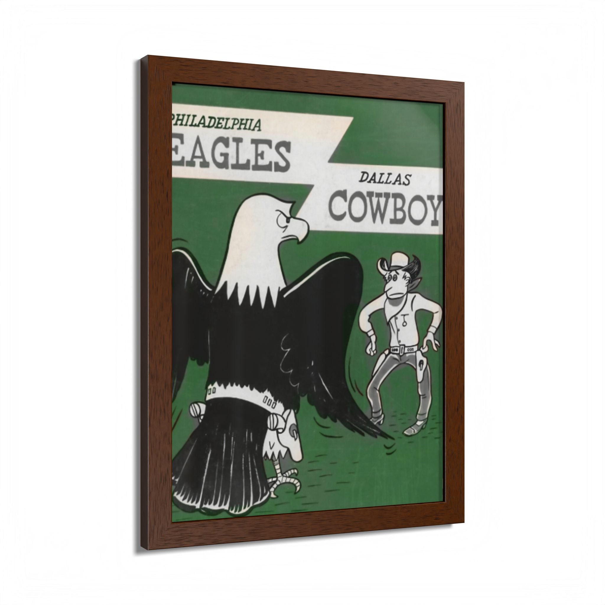 Vintage Eagles Dallas Framed Poster — Vintage Philadelphia Eagles vs Dallas Cowboys Game Art