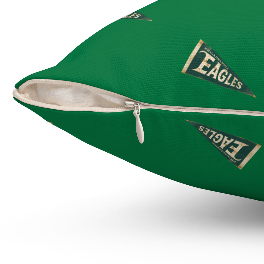 Eagles Pennant Pattern Throw Pillow — Team/Eagles Fan Decorative Accent