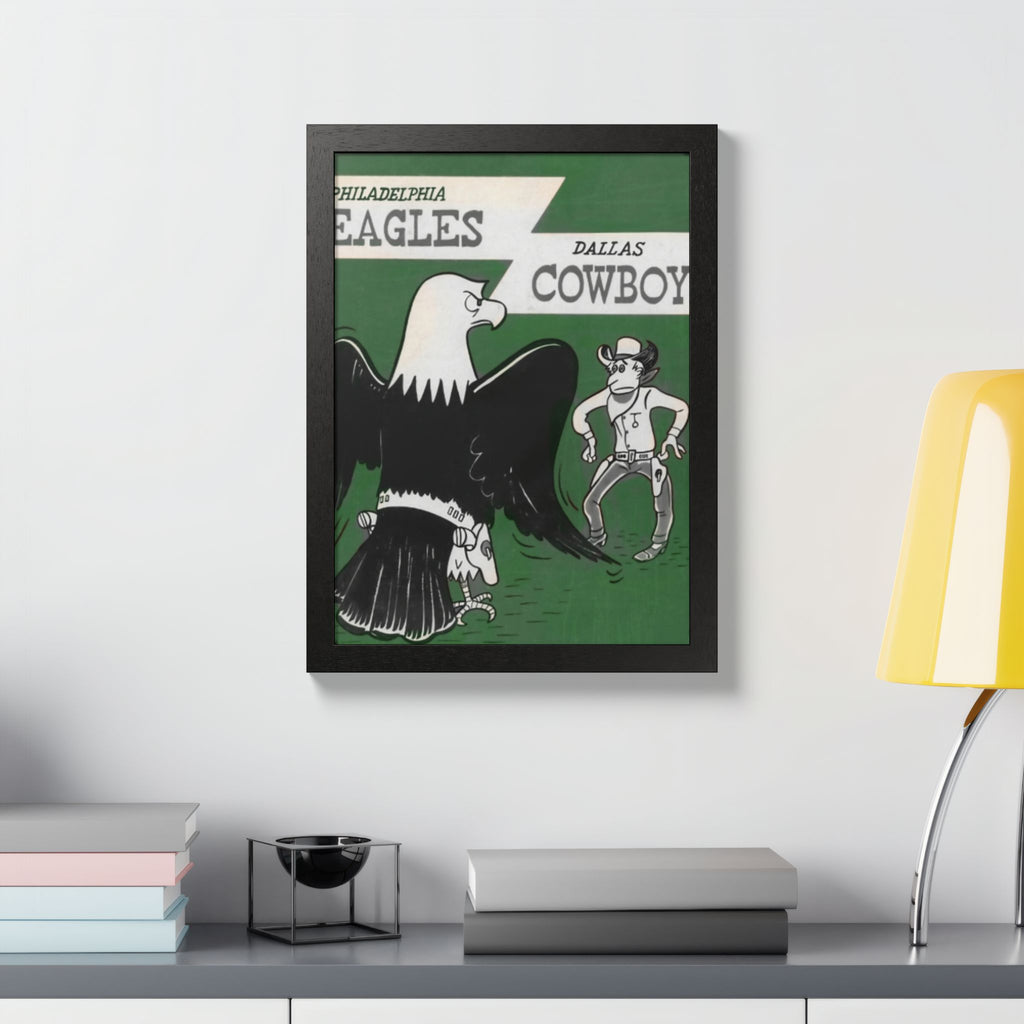 Vintage Eagles Dallas Framed Poster — Vintage Philadelphia Eagles vs Dallas Cowboys Game Art