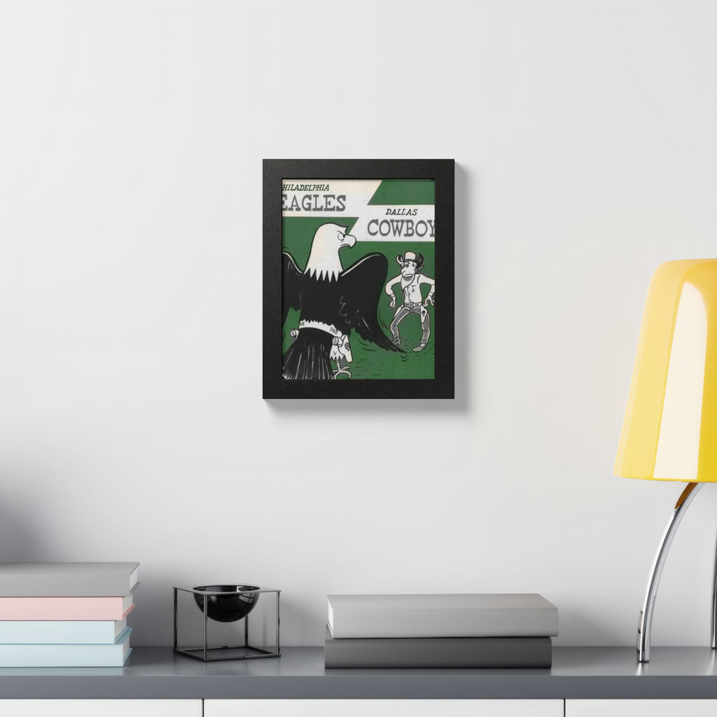 Vintage Eagles Dallas Framed Poster — Vintage Philadelphia Eagles vs Dallas Cowboys Game Art