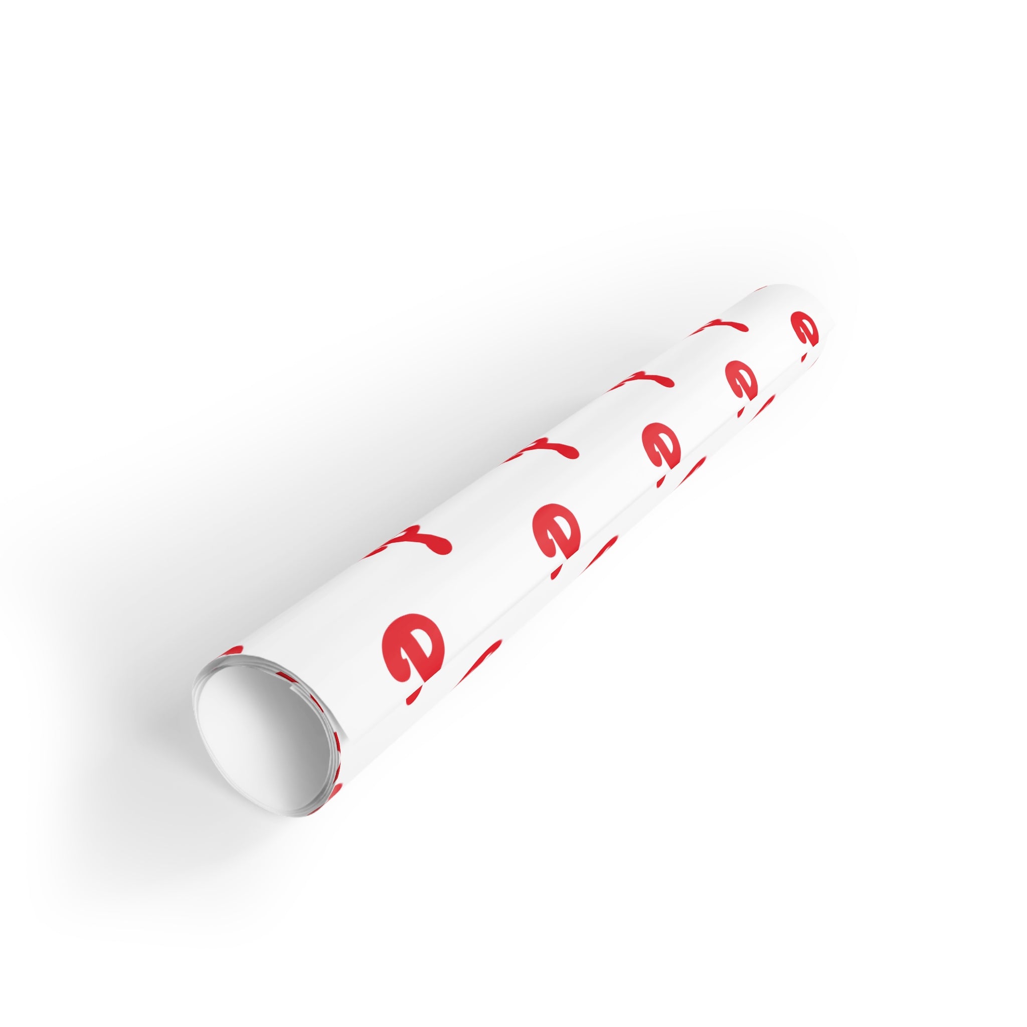 Phils Wrapping Paper Roll — Red Script “P” Pattern Gift Wrap