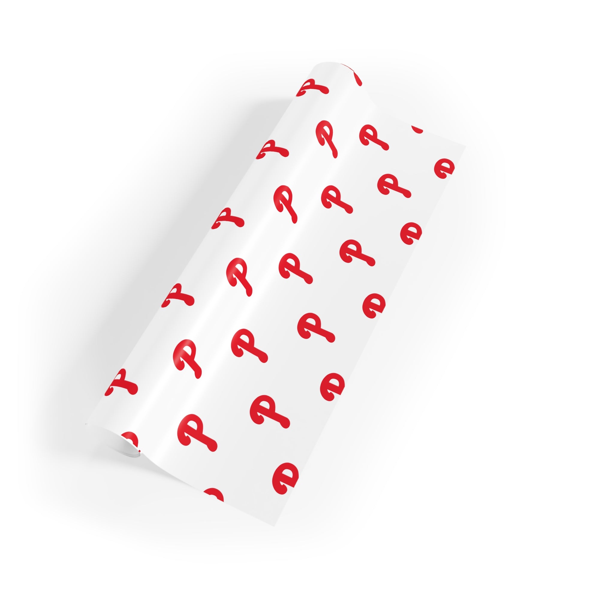 Phils Wrapping Paper Roll — Red Script “P” Pattern Gift Wrap