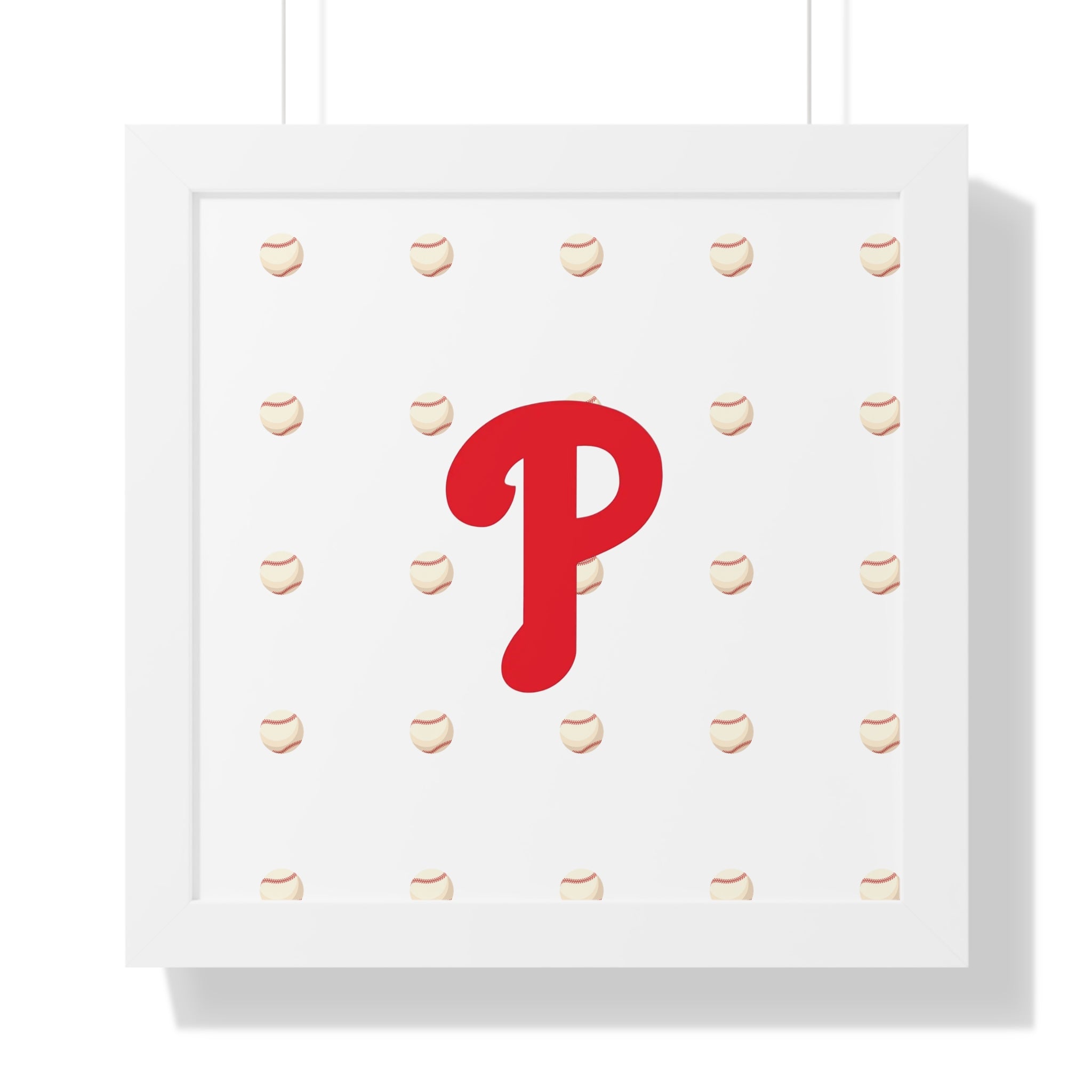 Philadelphia Phils  Framed Poster — Minimalist Red 'P' Wall Art