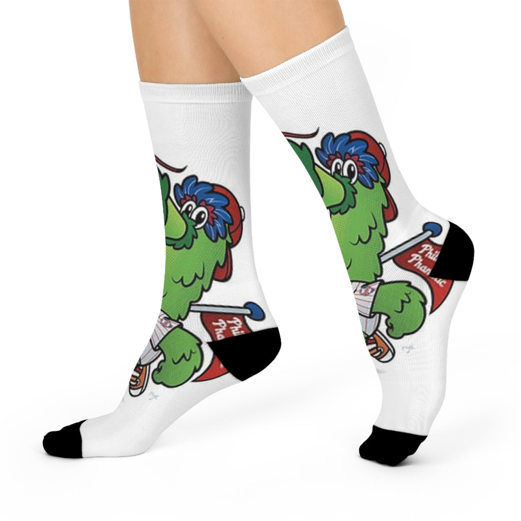 Baseball Mascot Crew Socks — Cushioned Sports Fan Socks