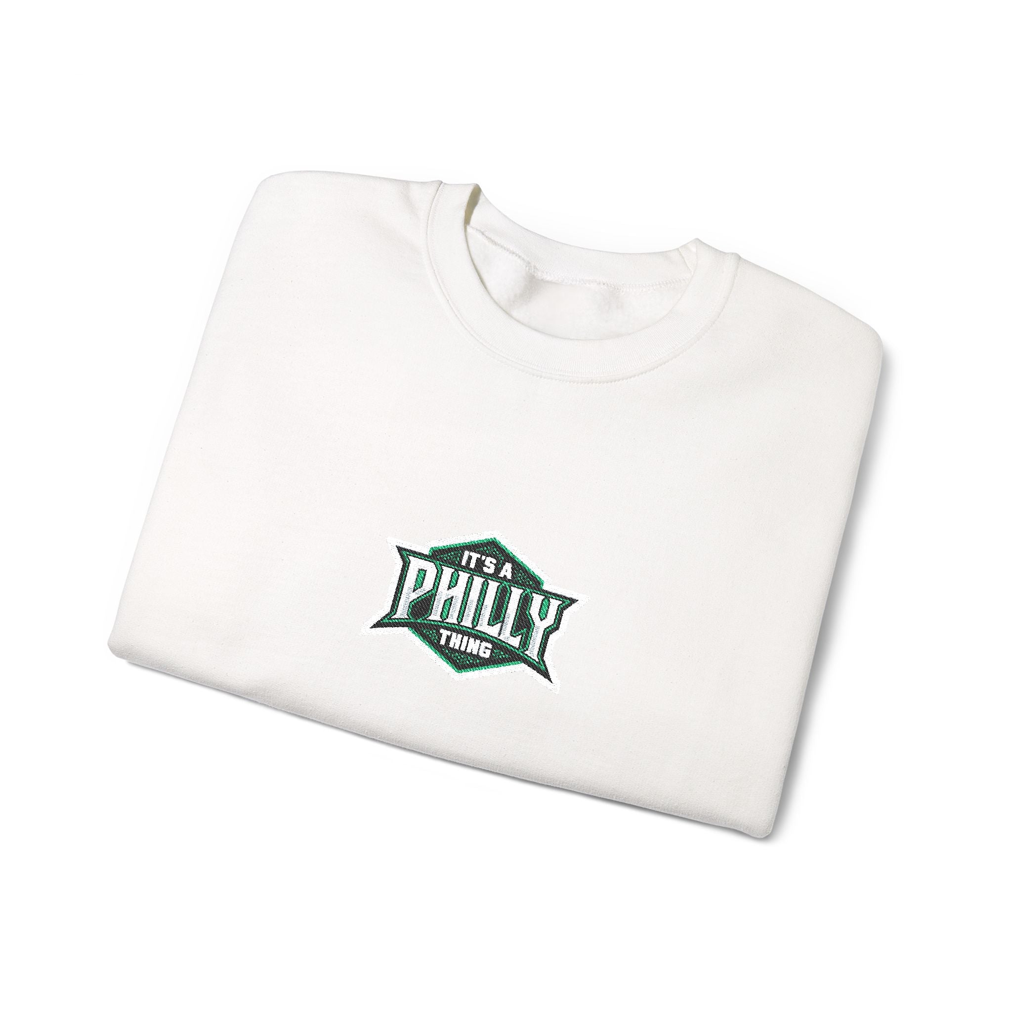 Crewneck Sweatshirt — 'Philly' Vintage Badge Logo, Retro Philadelphia Pride Pullover