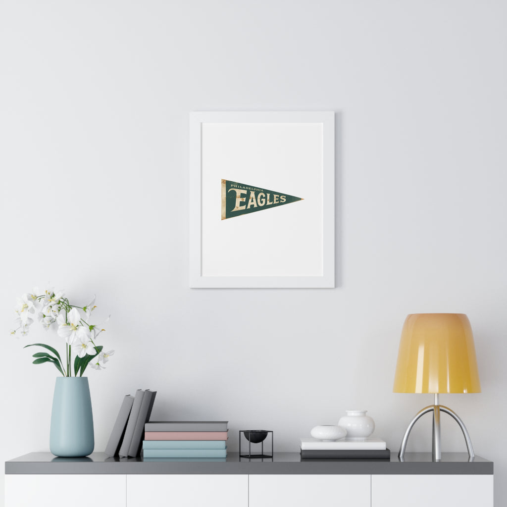 Philadelphia Birds Framed Poster — Vintage Philadelphia Eagles Pennant Wall Art