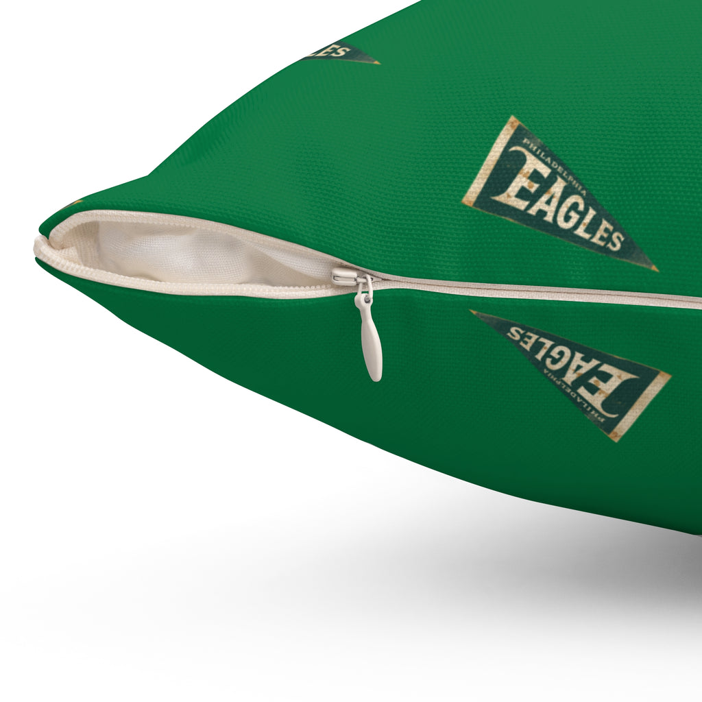 Eagles Pennant Pattern Throw Pillow — Team/Eagles Fan Decorative Accent