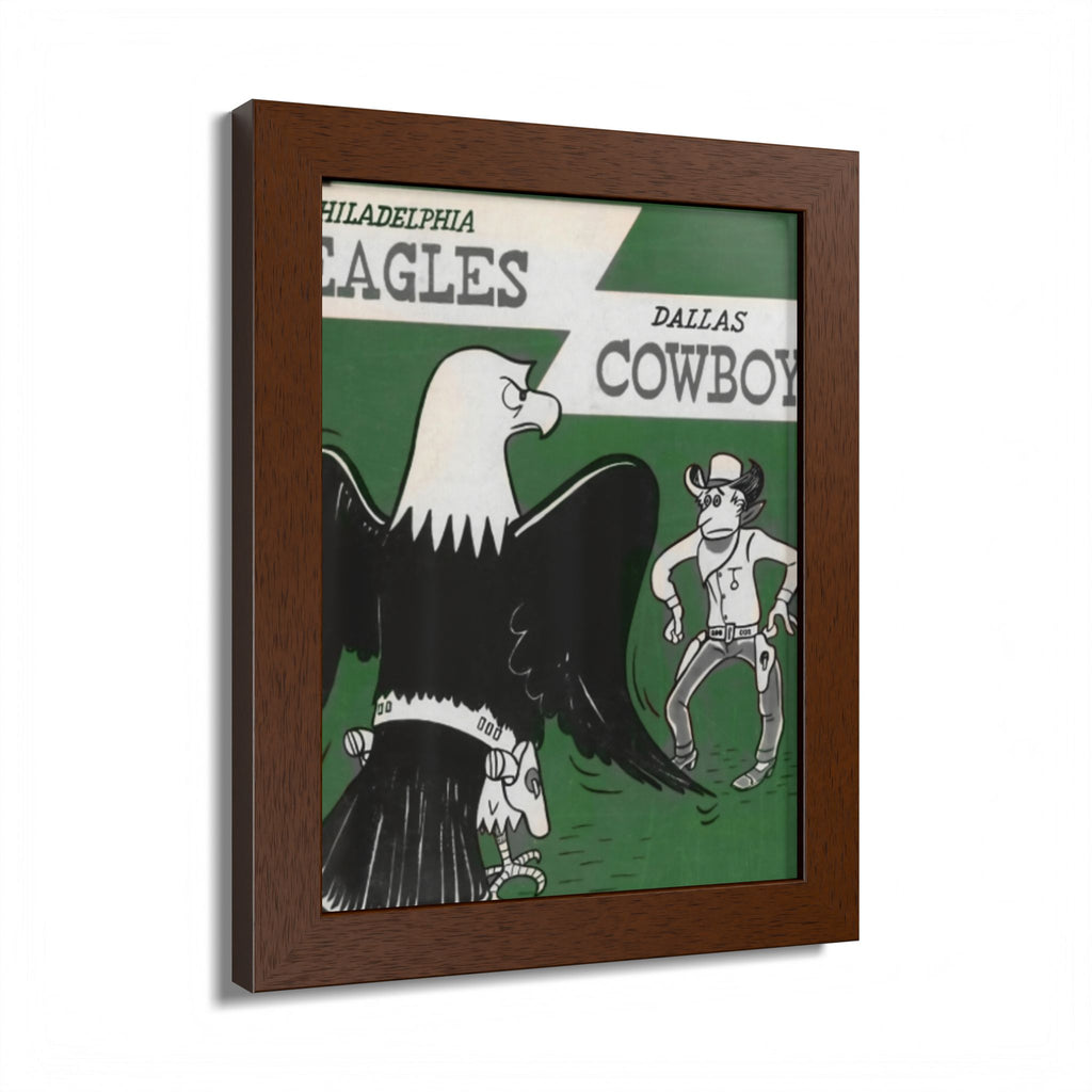 Vintage Eagles Dallas Framed Poster — Vintage Philadelphia Eagles vs Dallas Cowboys Game Art