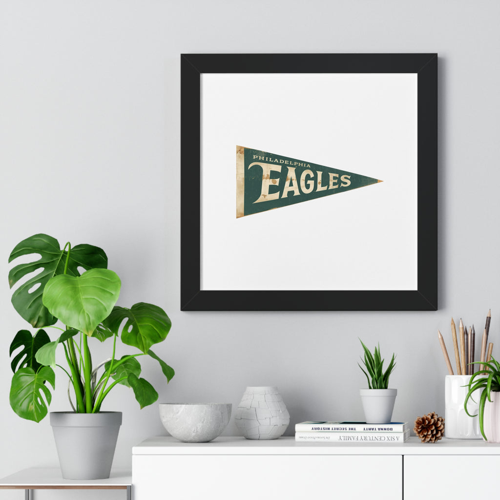 Philadelphia Birds Framed Poster — Vintage Philadelphia Eagles Pennant Wall Art