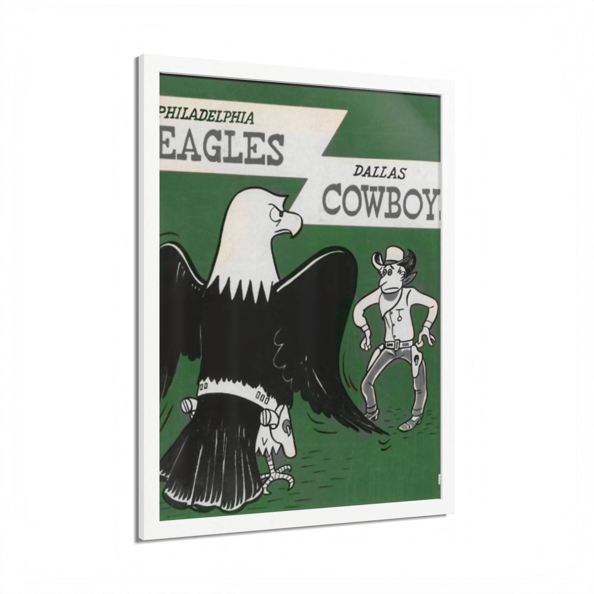 Vintage Eagles Dallas Framed Poster — Vintage Philadelphia Eagles vs Dallas Cowboys Game Art