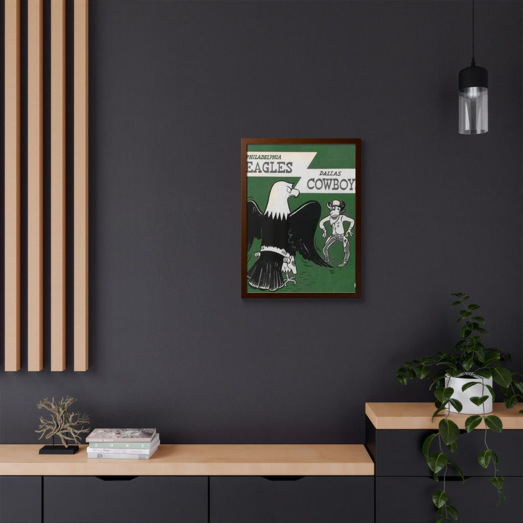 Vintage Eagles Dallas Framed Poster — Vintage Philadelphia Eagles vs Dallas Cowboys Game Art