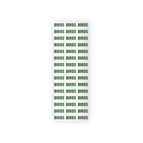 Birds Pattern Wrapping Paper Roll — Green "BIRDS" Typography Gift Wrap