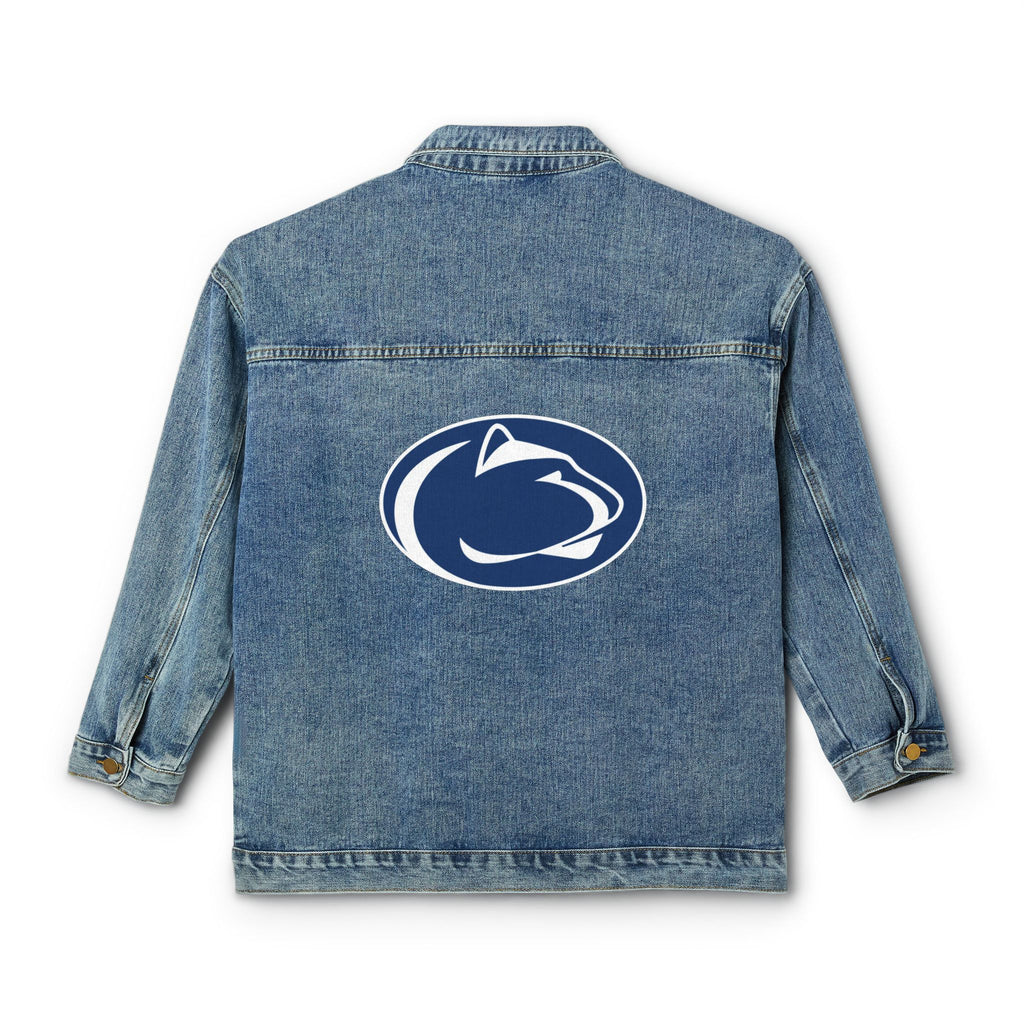 Women's Denim Jacket with Penn State Nittany Lion Logo — Casual Vintage College Jacket
