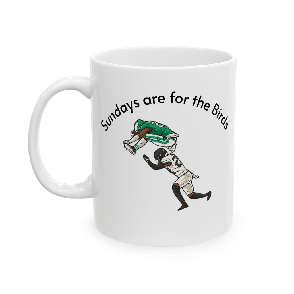 Phila Sunday Saq  Mug — Vintage Bird Sketch Ceramic Coffee Cup (11oz/15oz)