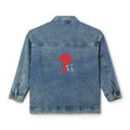Women's Phils Denim Jacket — Red 'P' Back Logo and blue bow Casual Trucker Jacket