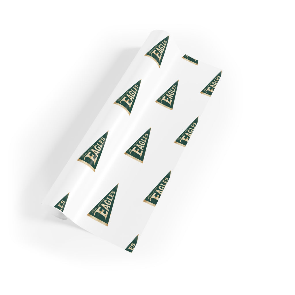 Eagle Vintage Pennant Pattern Gift Wrap Roll — School Spirit Wrapping Paper
