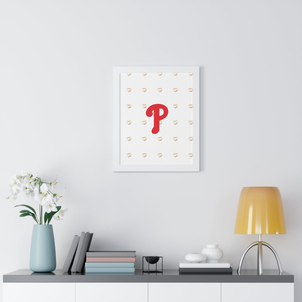 Philadelphia Phils  Framed Poster — Minimalist Red 'P' Wall Art
