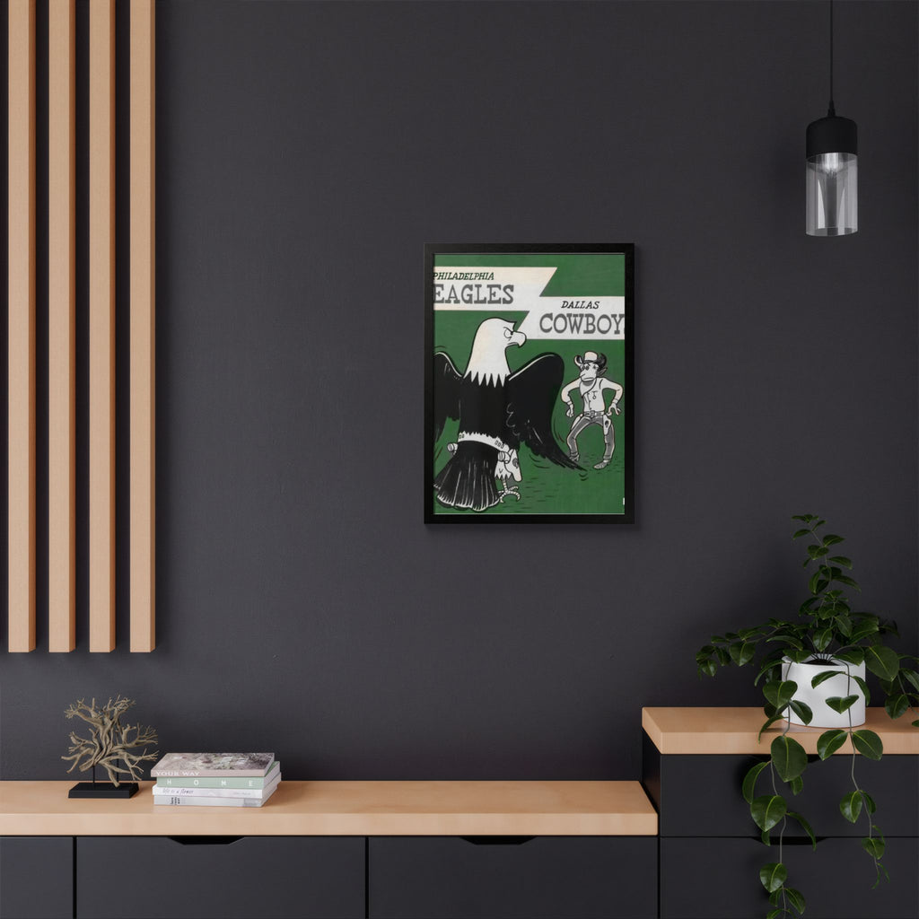 Vintage Eagles Dallas Framed Poster — Vintage Philadelphia Eagles vs Dallas Cowboys Game Art