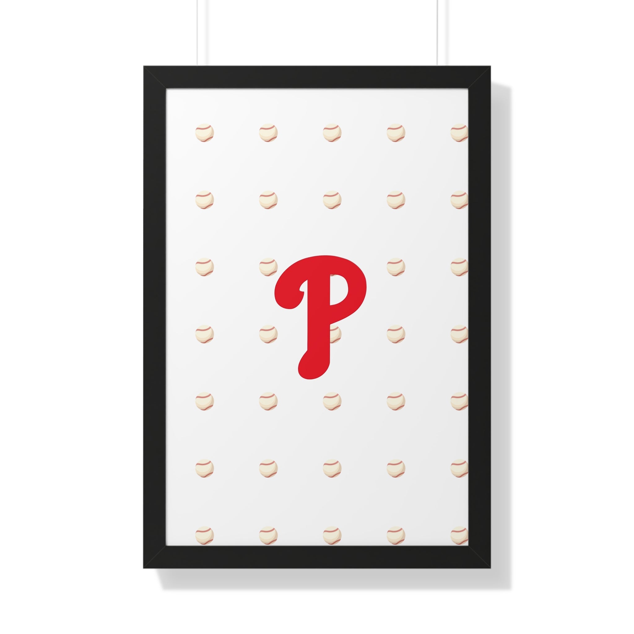 Philadelphia Phils  Framed Poster — Minimalist Red 'P' Wall Art