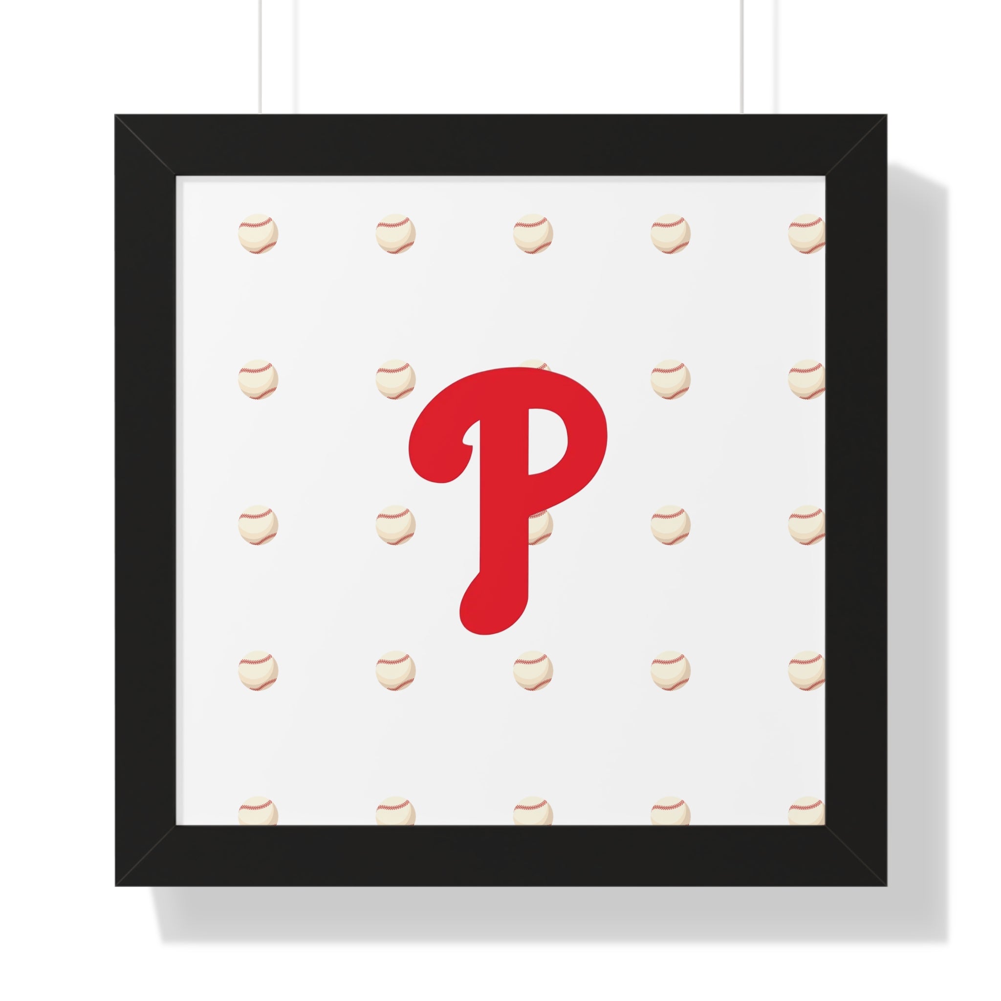 Philadelphia Phils  Framed Poster — Minimalist Red 'P' Wall Art