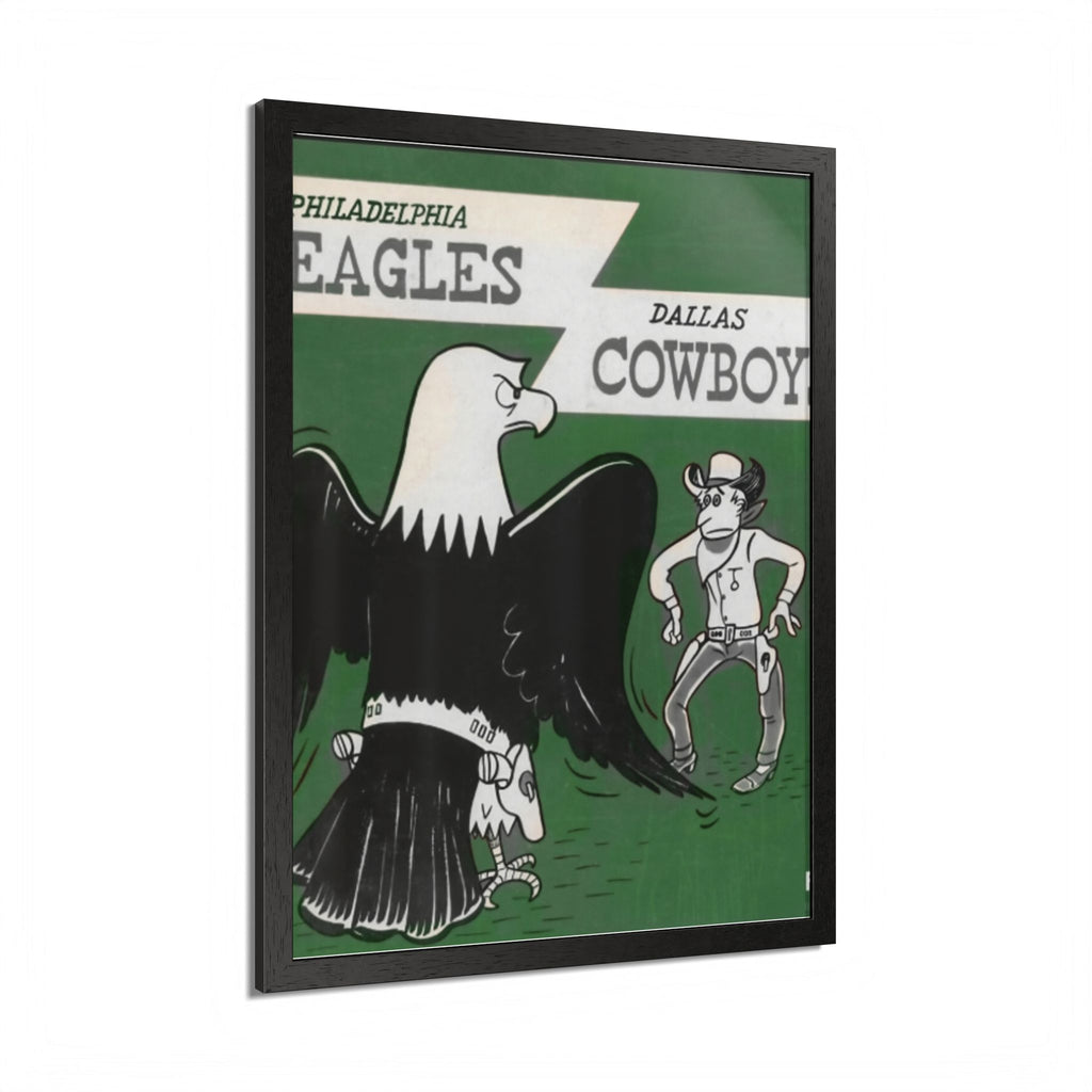 Vintage Eagles Dallas Framed Poster — Vintage Philadelphia Eagles vs Dallas Cowboys Game Art