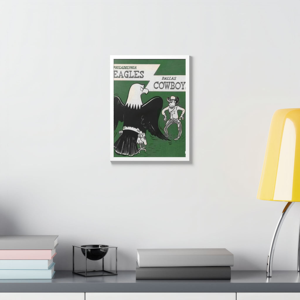 Vintage Eagles Dallas Framed Poster — Vintage Philadelphia Eagles vs Dallas Cowboys Game Art