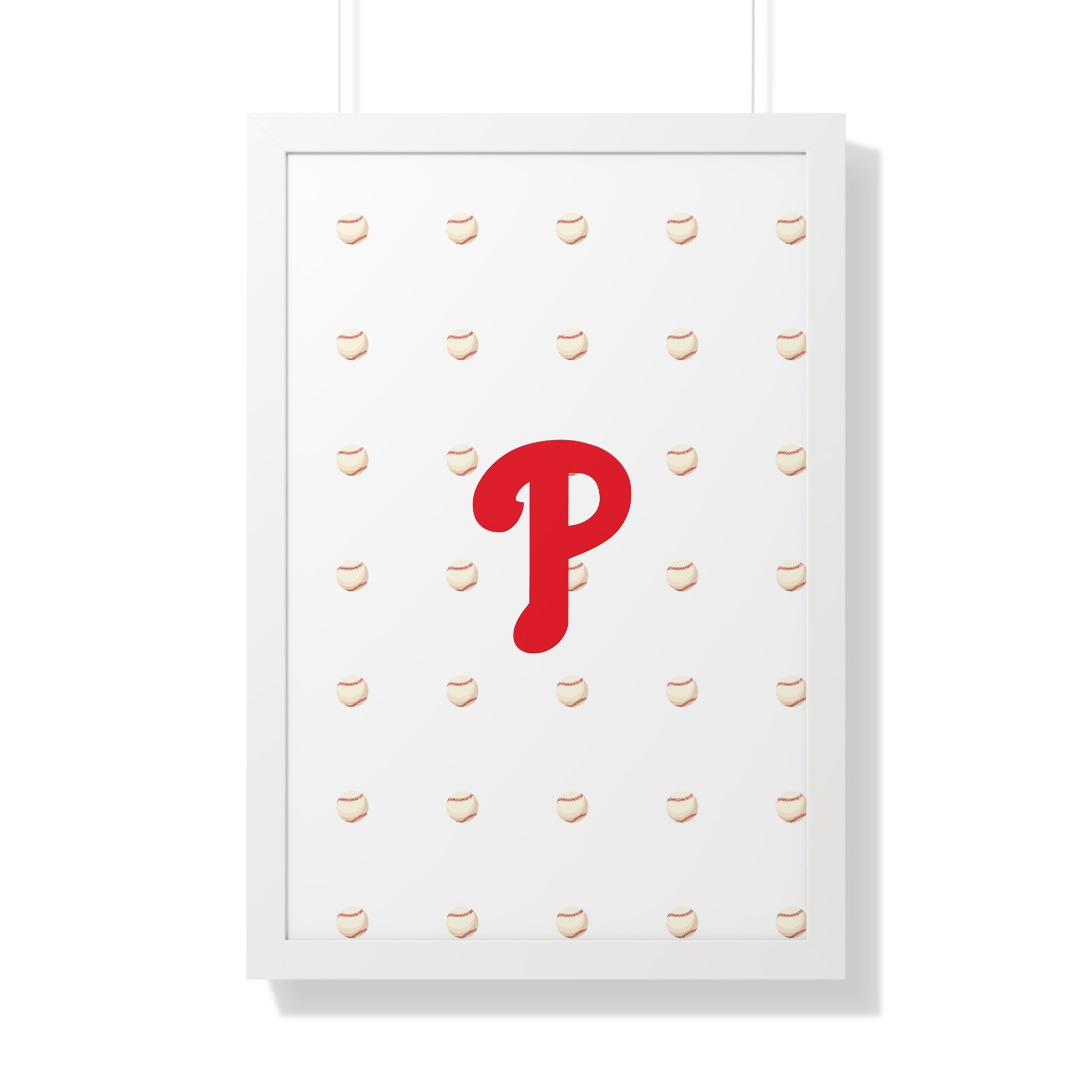 Philadelphia Phils  Framed Poster — Minimalist Red 'P' Wall Art