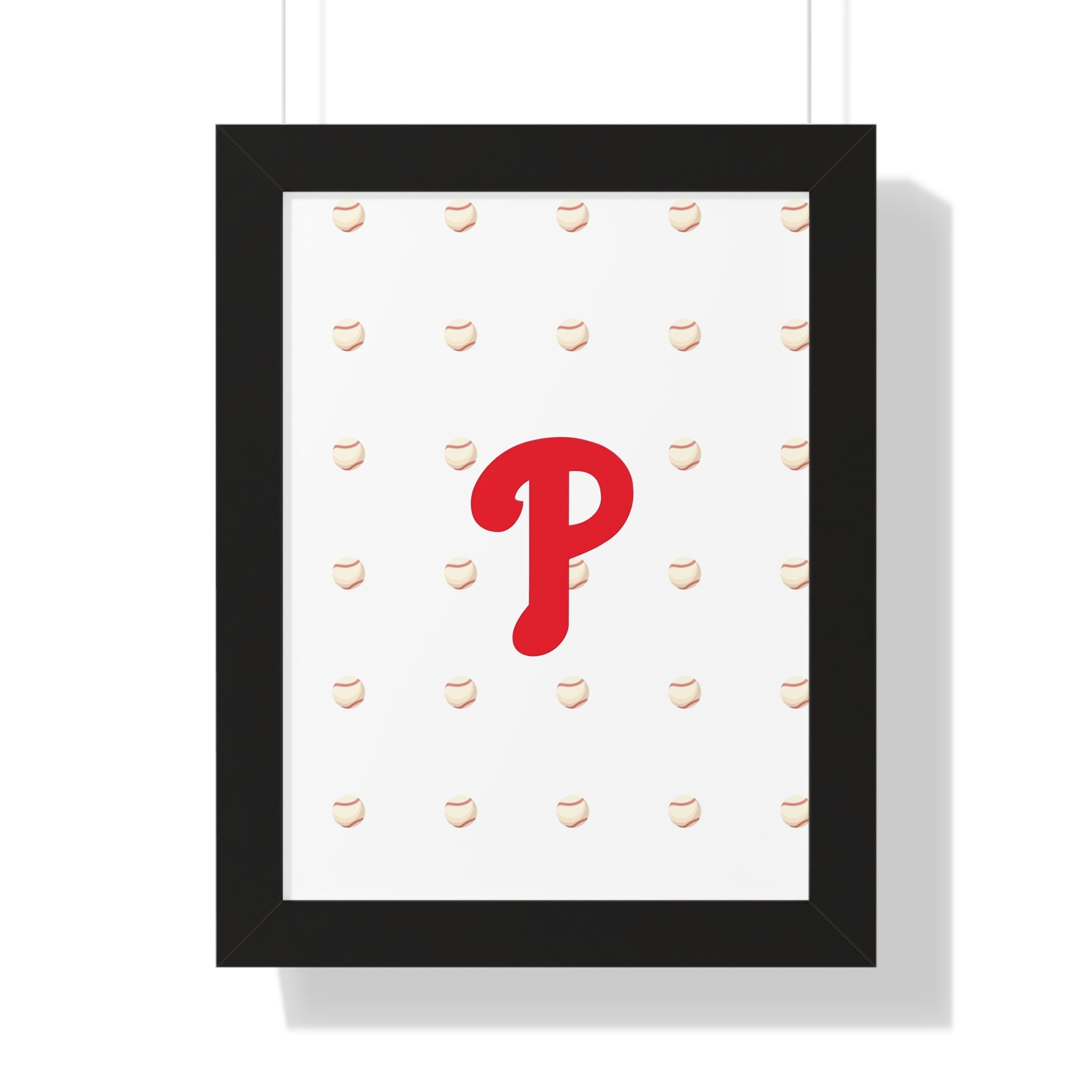 Philadelphia Phils  Framed Poster — Minimalist Red 'P' Wall Art