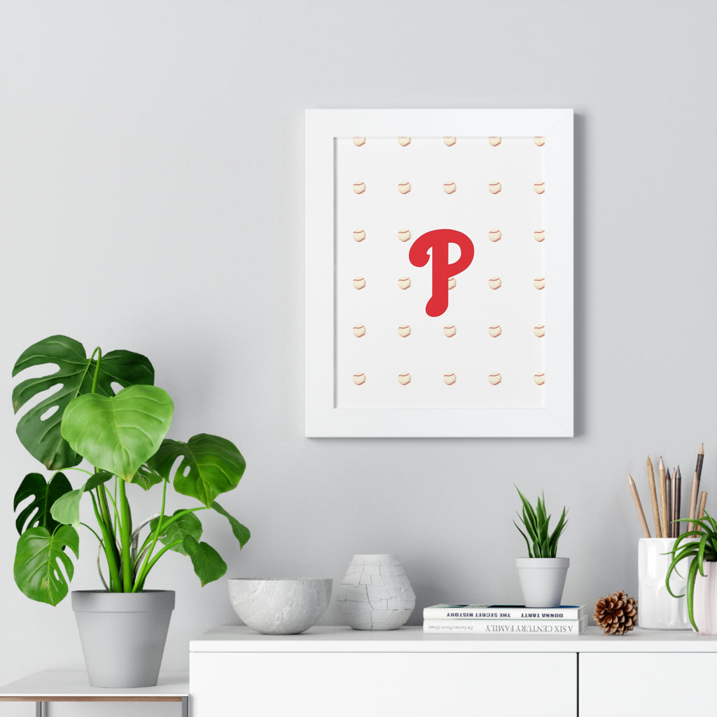 Philadelphia Phils  Framed Poster — Minimalist Red 'P' Wall Art