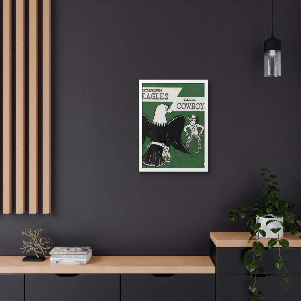 Vintage Eagles Dallas Framed Poster — Vintage Philadelphia Eagles vs Dallas Cowboys Game Art