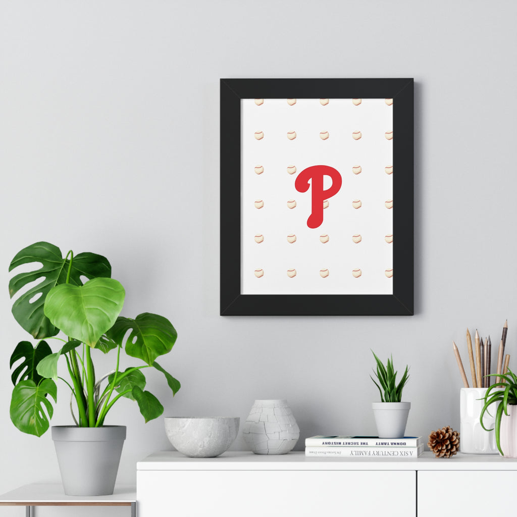 Philadelphia Phils  Framed Poster — Minimalist Red 'P' Wall Art
