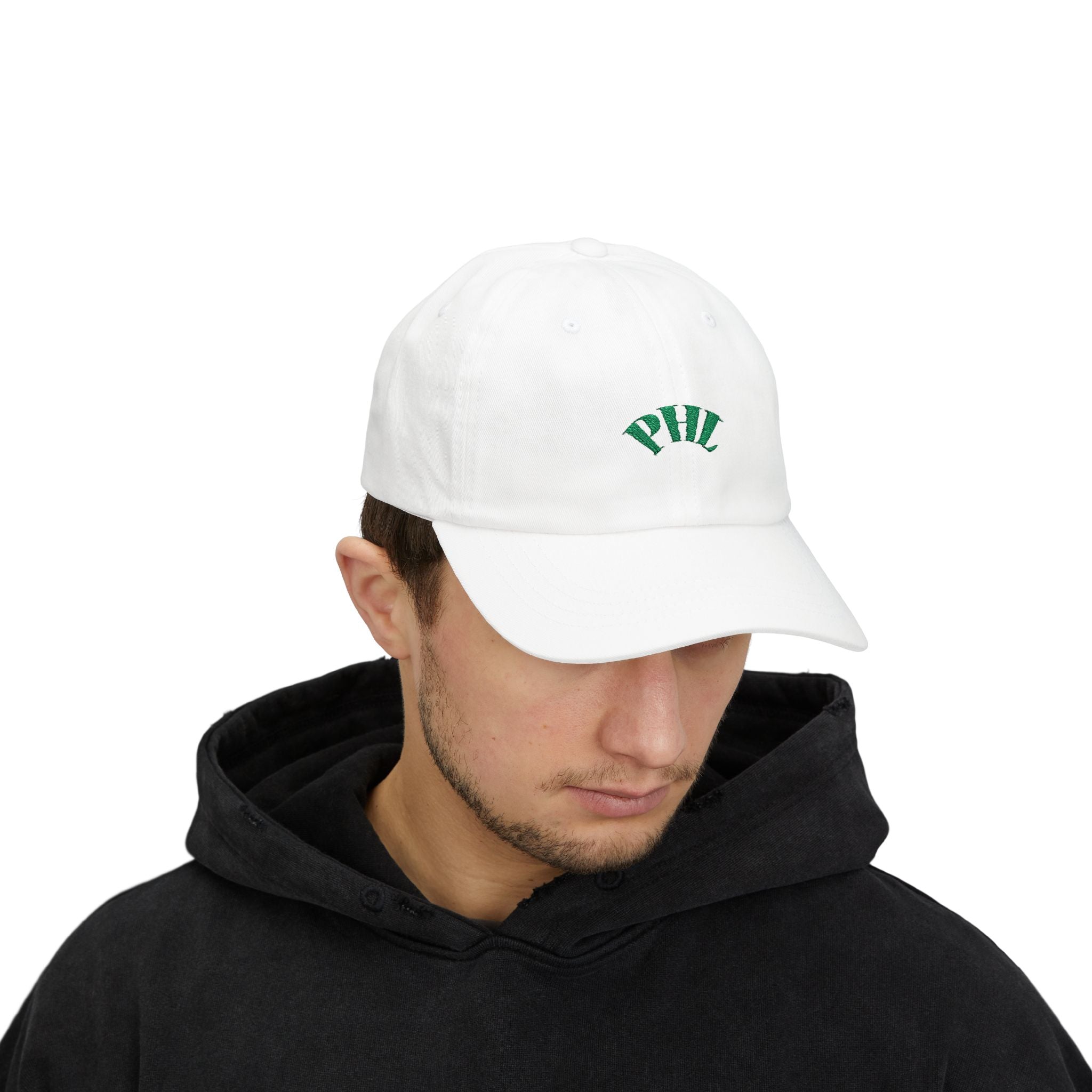 Phil Embroidered Dad Cap — Classic White Baseball Hat