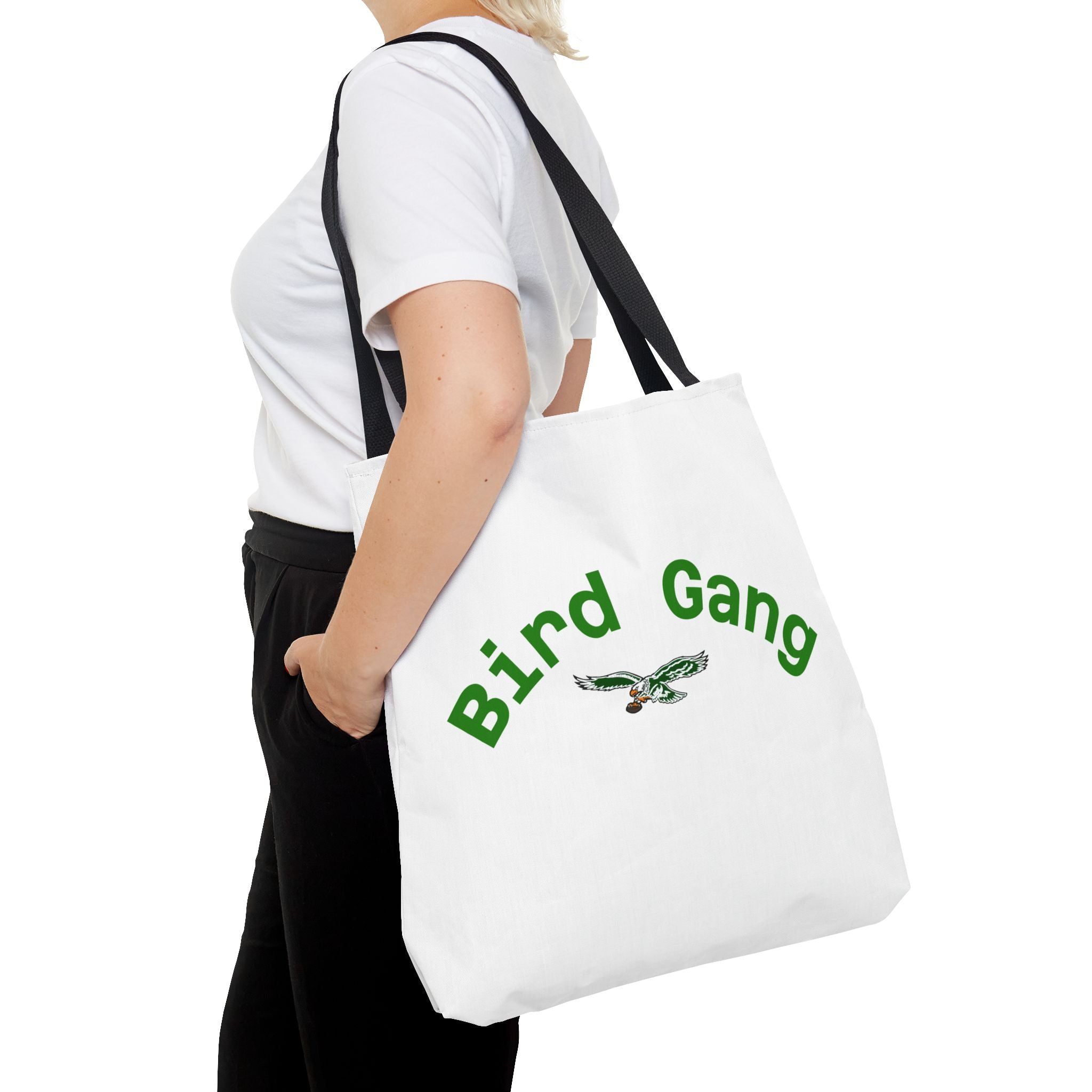 Bird Gang Tote Bag — Cute Green Bird Graphic Canvas Tote
